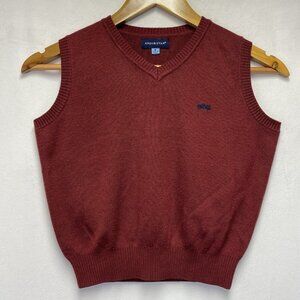 Andy & Evan Knit Pullover V-Neck Sweater Vest Boys Size 6 Burgundy